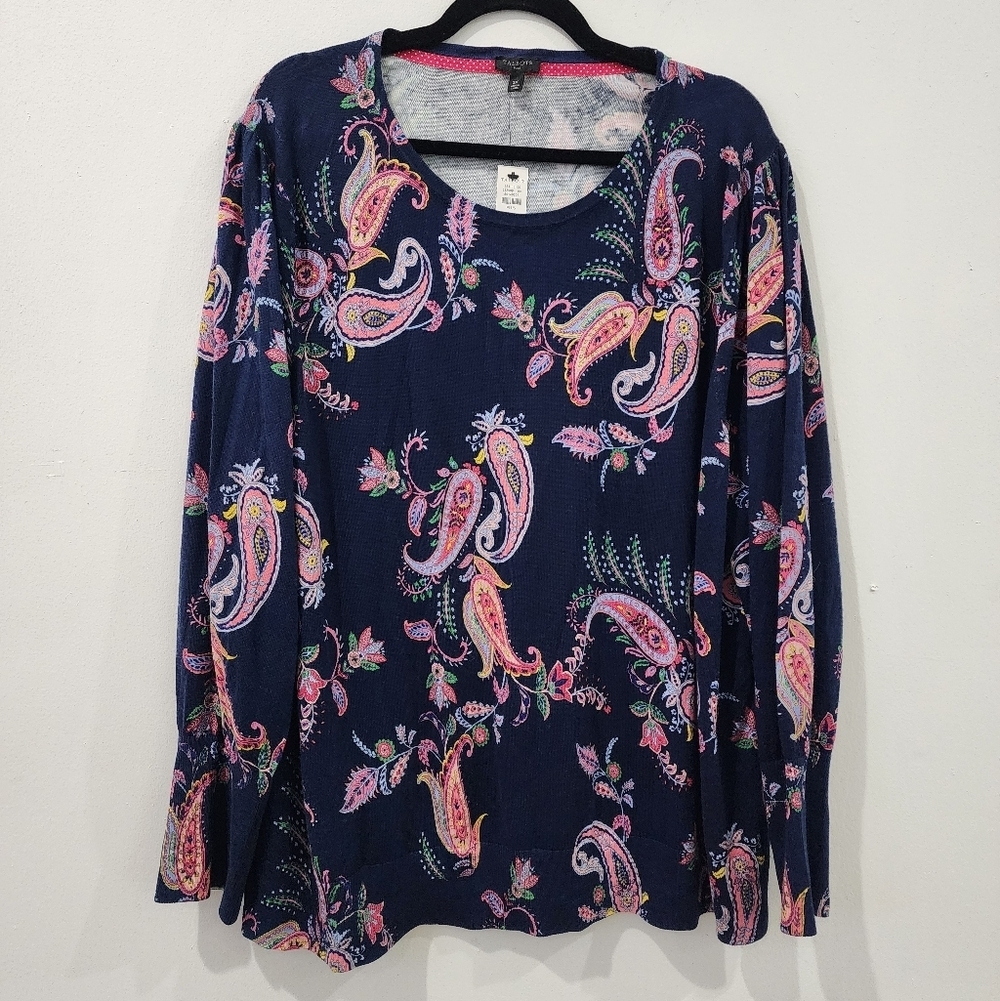 Talbots Paisley Light Sweater